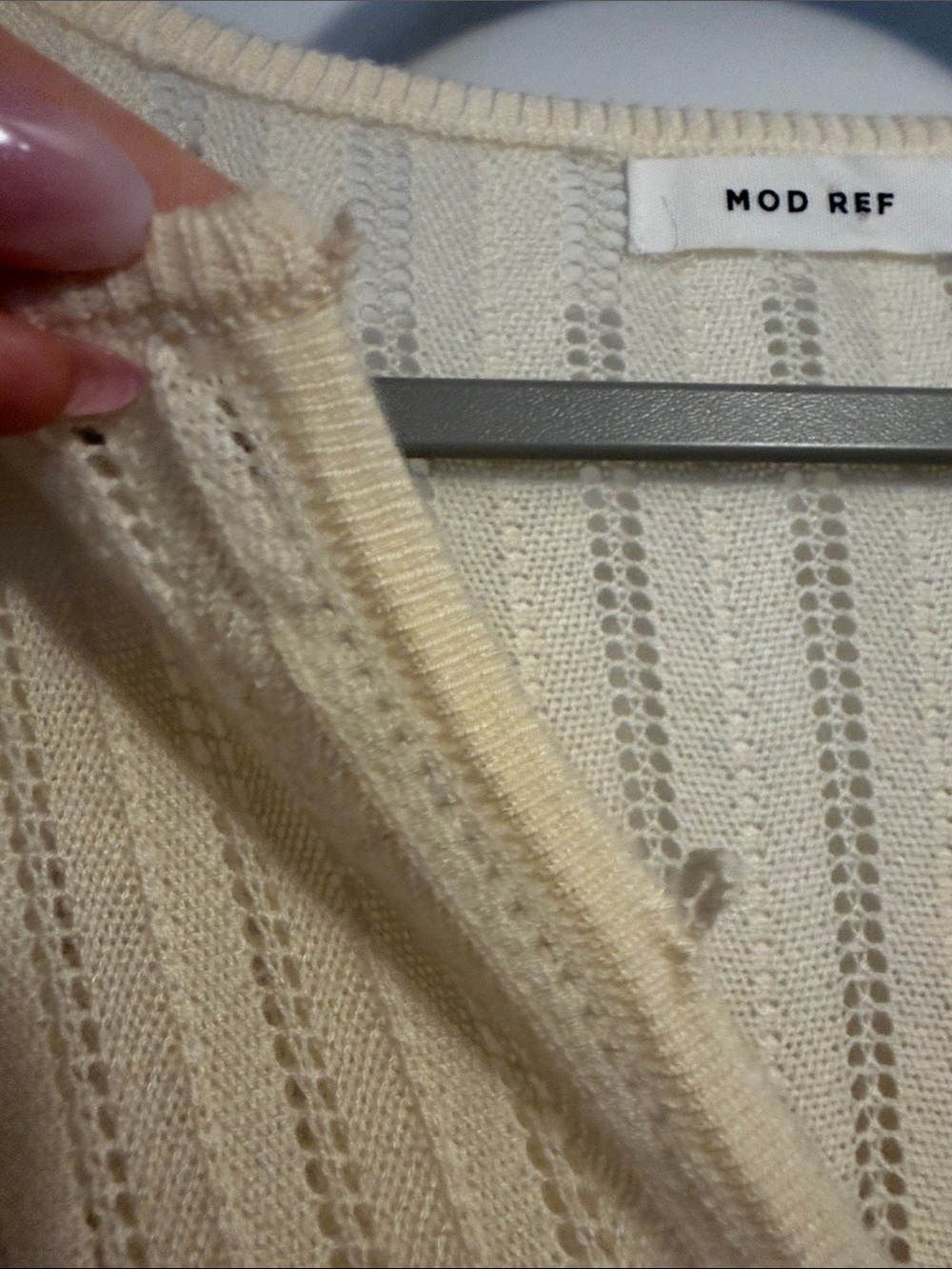 Cream Knit Button-Up Cardigan - Picture 3 of 5